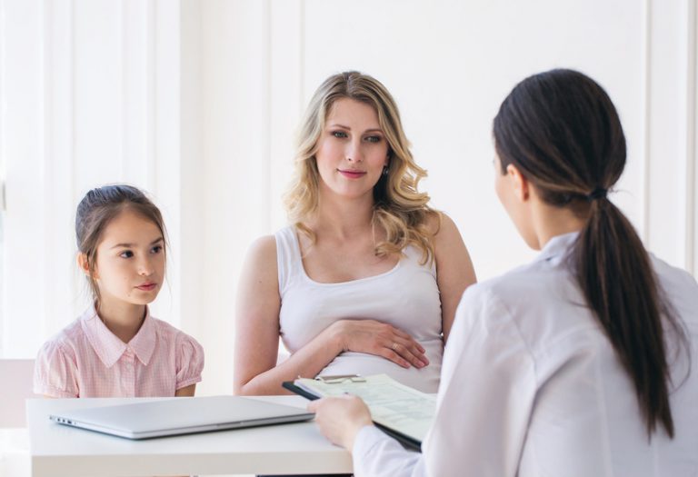 Mother and daughter at appointment