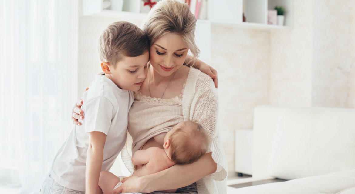 Mother breastfeeding infant